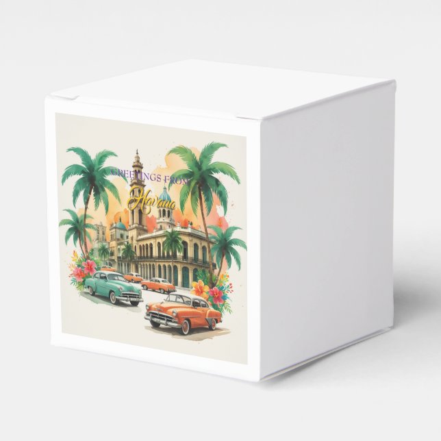 Vintage Cuba Travel - Greetings From Havana Favour Box (Front Side)