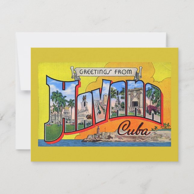 Vintage Cuba Travel - Greetings From Havana Holiday Card (Front)