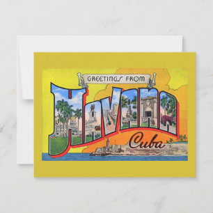 Vintage Cuba Travel - Greetings From Havana Holiday Card