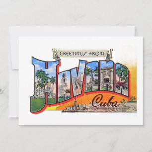 Vintage Cuba Travel - Greetings From Havana Holiday Card