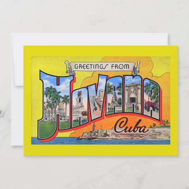 Vintage Cuba Travel - Greetings From Havana Holiday Card (Front)