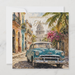 Vintage Cuba Travel - Greetings From Havana Holiday Card