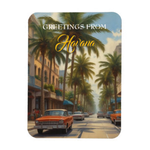 Vintage Cuba Travel - Greetings From Havana Magnet