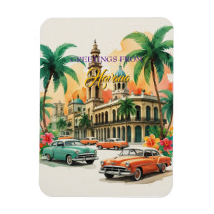 Vintage Cuba Travel - Greetings From Havana Magnet