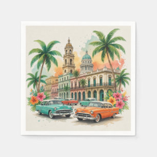 Vintage Cuba Travel - Greetings From Havana Napkin