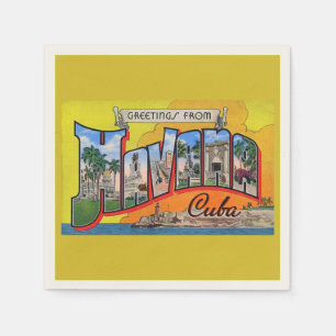 Vintage Cuba Travel - Greetings From Havana Napkin