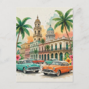 Vintage Cuba Travel - Greetings From Havana Postcard
