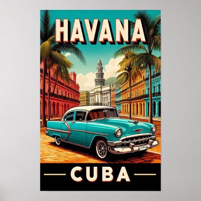 Vintage Cuba Travel Poster (Front)