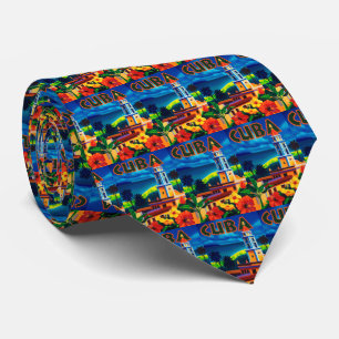 Vintage Cuba Travel Tie
