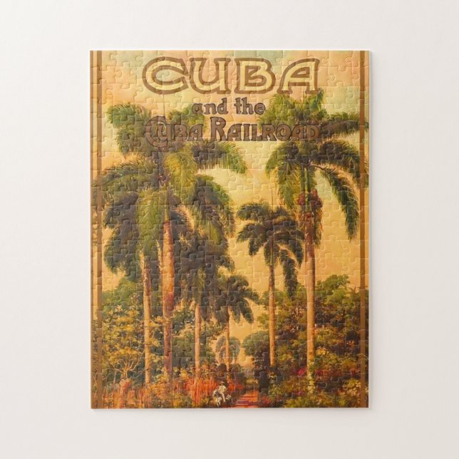 Vintage Cuban Travel - Cuba Railroad Jigsaw Puzzle (Vertical)