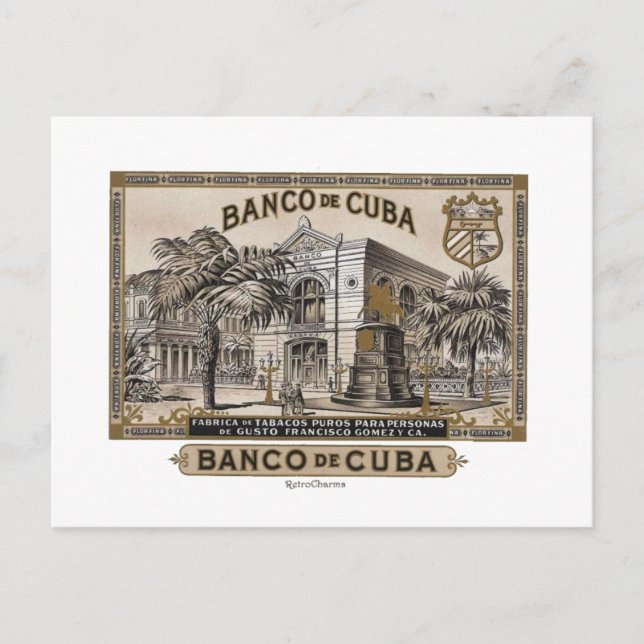 Vintage Cubano Banco de Cuba de Cuba Postcard (Front)