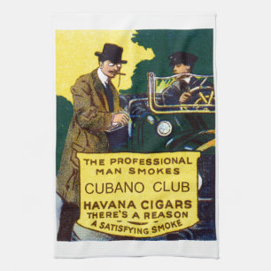 Vintage Cubano Club Cigars Tea Towel