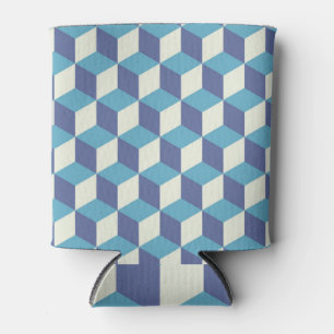Vintage Cube Art, Seamless Pattern. Can Cooler