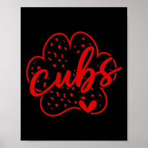 Vintage Cubs School Sports Fan Team Spirit Back To Poster