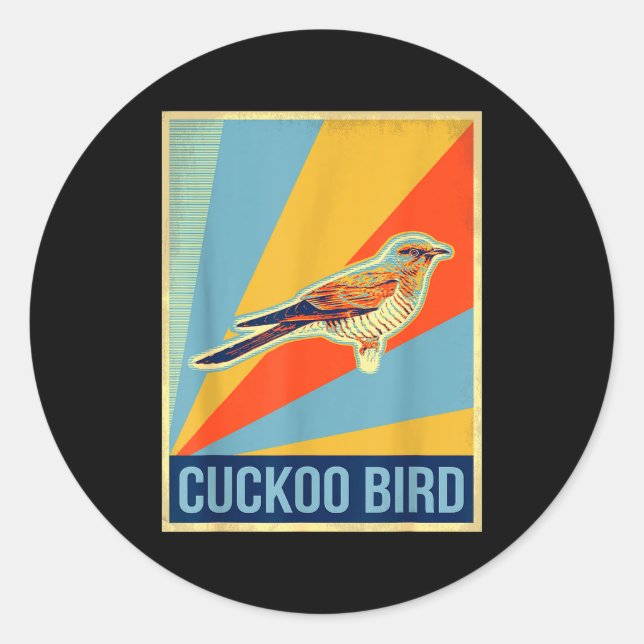 Vintage Cuckoo Bird T Shirt  Classic Round Sticker (Front)