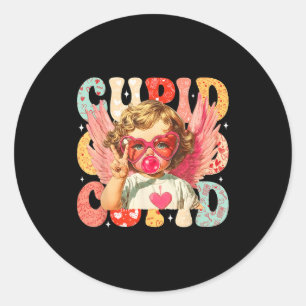 Vintage Cud Blowing Bubble Gum Heart Sungles Valen Classic Round Sticker