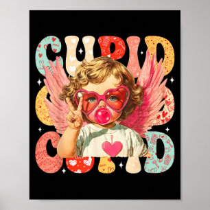 Vintage Cud Blowing Bubble Gum Heart Sungles Valen Poster