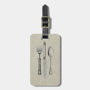 Vintage Culinary knife fork and spoon Luggage Tag