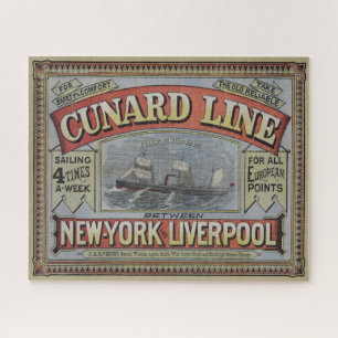 Vintage Cunard Line Shipping Company Ad Jigsaw Puzzle