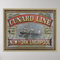 Vintage Cunard Line Shipping Company Ad