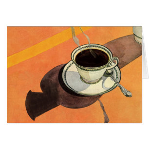 Vintage Cup of Coffee, Saucer, Spoon, Retro Diner