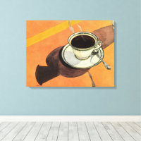 Vintage Cup of Coffee, Saucer, Spoon, Retro Diner