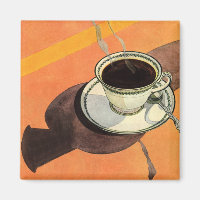 Vintage Cup of Coffee, Saucer, Spoon, Retro Diner