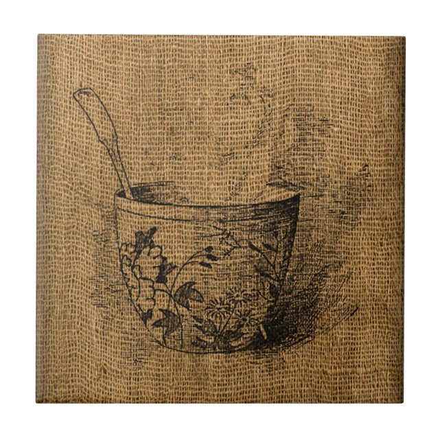 Vintage Cup of Tea Tile (Front)