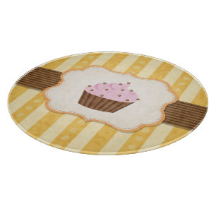 Vintage Cupcake Background Cutting Board