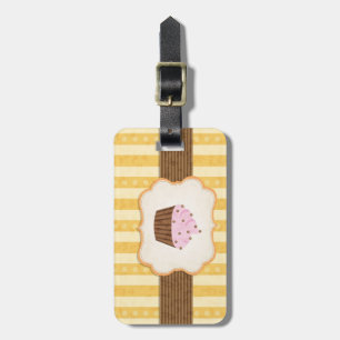Vintage Cupcake Background Luggage Tag