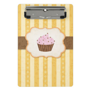 Vintage Cupcake Background Mini Clipboard