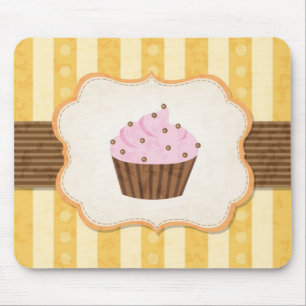 Vintage Cupcake Background Mouse Mat