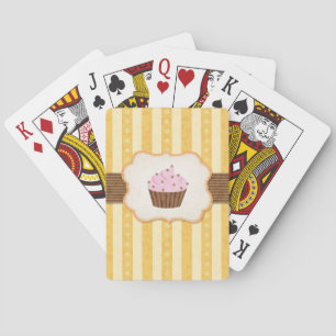 Vintage Cupcake Background Playing Cards