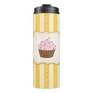 Vintage Cupcake Background Thermal Tumbler