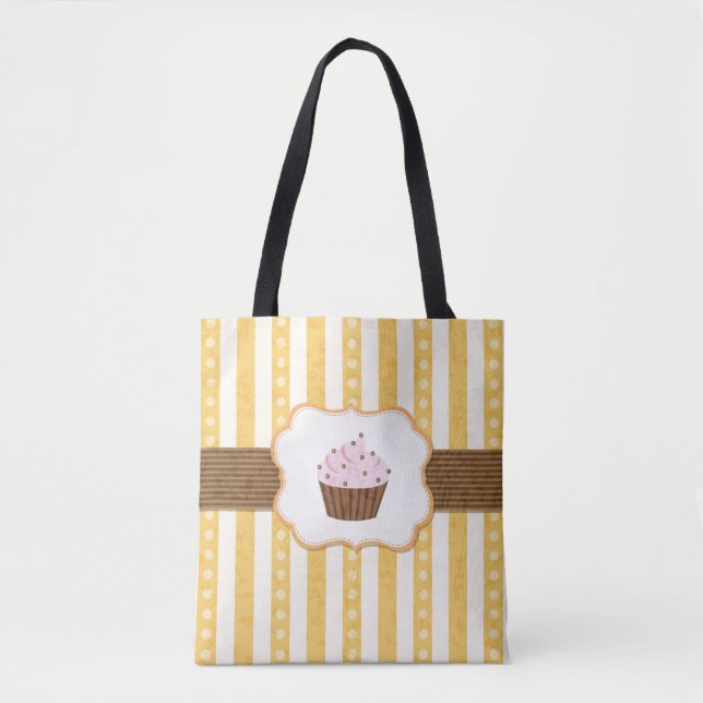 Vintage Cupcake Background Tote Bag (Front)