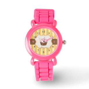 Vintage Cupcake Background Watch
