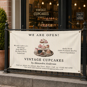 Vintage Cupcake Bakery Pastry Sweets Banner