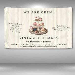 Vintage Cupcake Bakery Pastry Sweets Banner