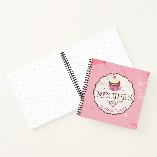 Vintage cupcake personal cookbook recipe notebook (Inside)