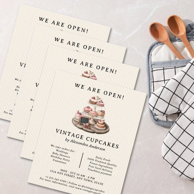 Vintage Cupcake Retro Bakery Pastry Sweets Flyer (Vintage Cupcake Retro Bakery Pastry Sweets Flyer)