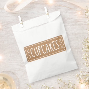 Vintage Cupcakes Bakery Emblem Design Favour Bags