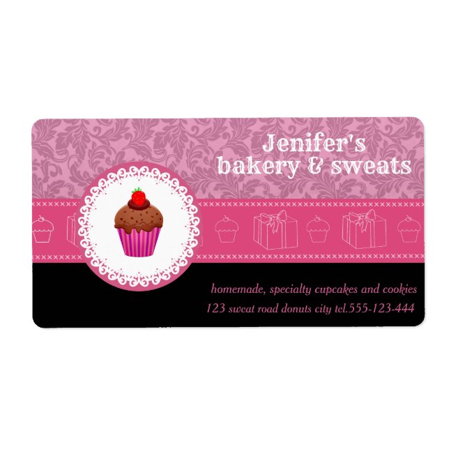 Vintage cupcakes & cookies damask pink (Front)