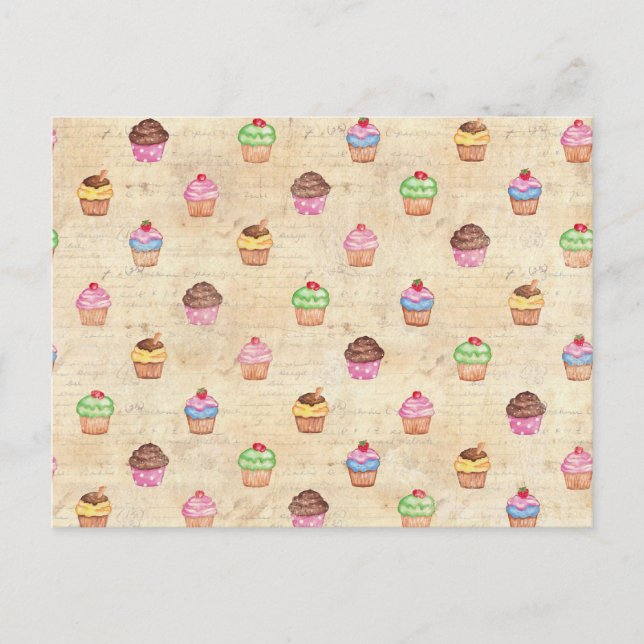 Vintage Cupcakes Postcard (Front)