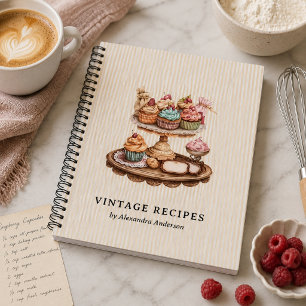 Vintage Cupcakes Retro Bakery Notebook