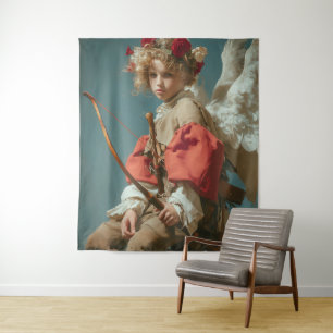 Vintage Cupid Angel  Tapestry