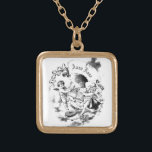 *~* Vintage Cupid AP40 Cherub Reading Books Gold Plated Necklace<br><div class="desc">(search id AP40 for similar designs )) Gold plated Vintage NECKLACE - SQUARE Angels . PERSONALIZE and CUSTOMIZE with your NAME which will show up on the SCROLL. Victorian Vintage Retro Old Antique ENGRAVED Classic Art of ANGELS / CHERUBS / CUPIDS reading BOOKS and SCROLLS. * Energetically Enhanced Romantic Vintage...</div>