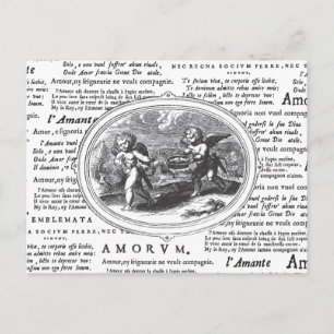 Vintage Cupid in Love Romantic Wedding Engagement Postcard
