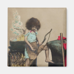 Vintage Cupid Little Blue Valentine Magnet