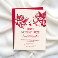 Vintage cupid love birthday