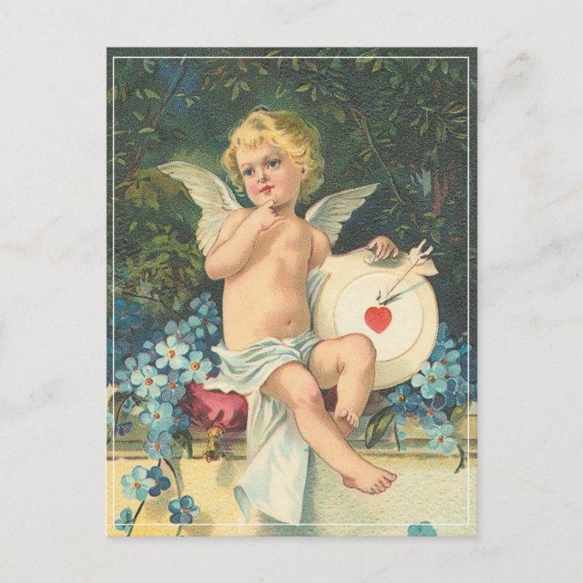 Vintage Cupid & Mark Postcard (Front)